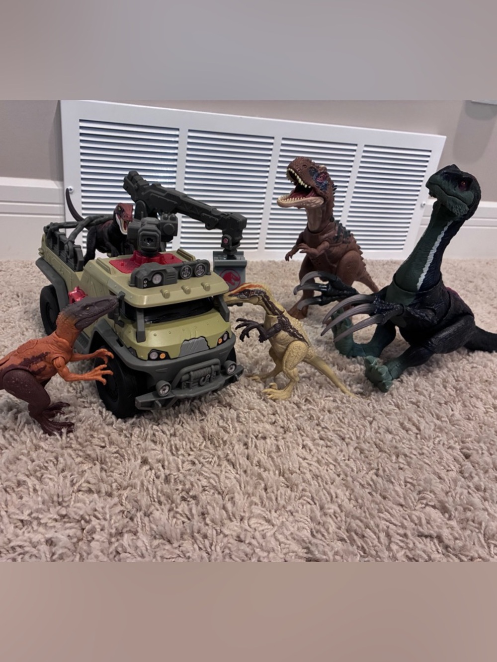 Jurassic Park trademark dinosaurs and vehicle lot